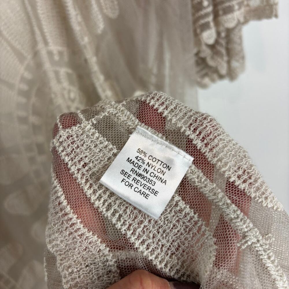 Rebellion Again White Lace Kimono Coverup - Size M Boho whimsical Bridal - Picture 5 of 8